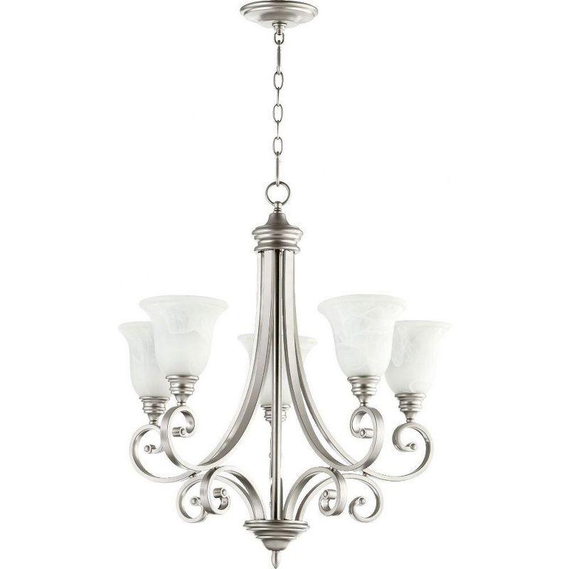 Quorum Lighting Bryant 5-Light Chandelier, Classic Nickel, 28W, 30H