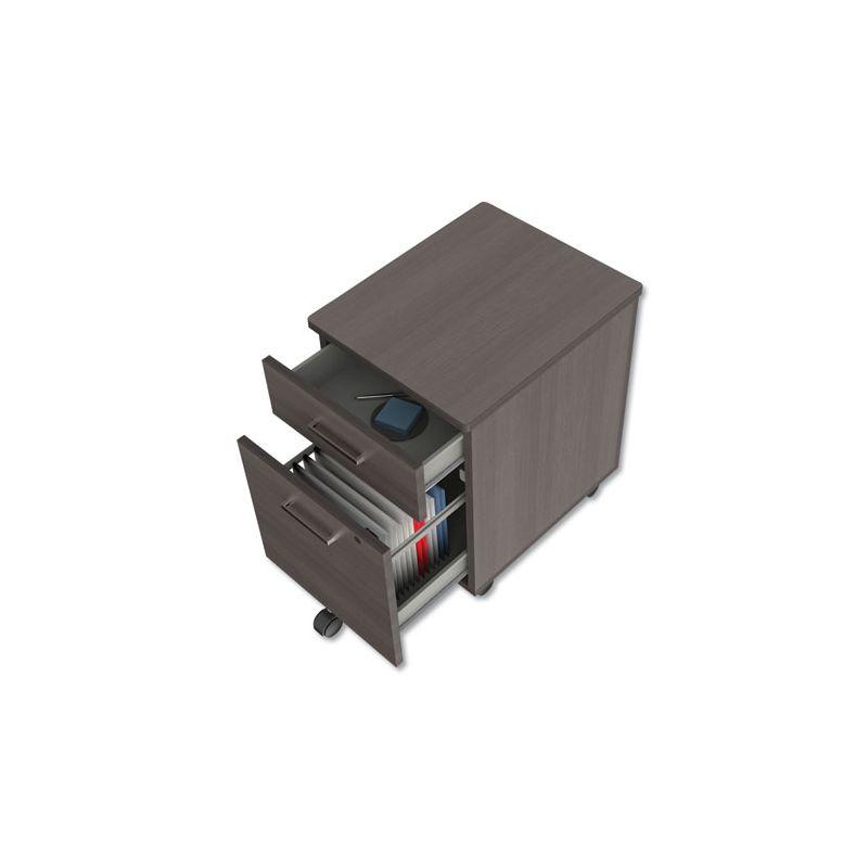 Linea Italia Trento Line Mobile Pedestal File, Left or Right, 2-Drawers: Box/File, Legal/Letter, Mocha, 16.5" x 19.75" x 23.63"