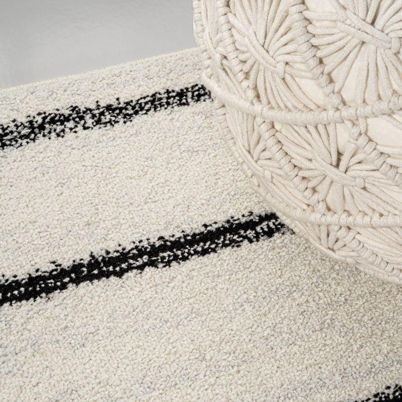 JONATHAN Y Williamsburg Minimalist Stripe Cream/Black 8 ft. x 10 ft. Area Rug