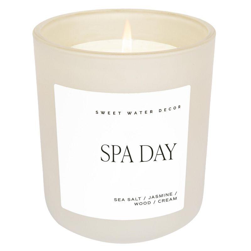 Sweet Water Decor Spa Day 15oz Tan Matte Jar Soy Candle