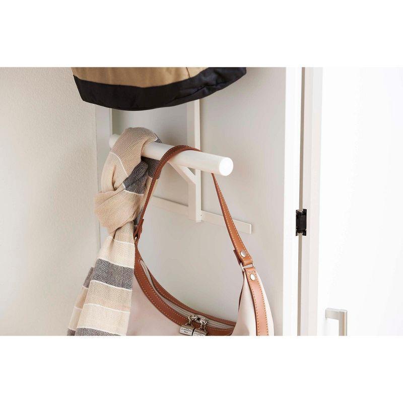 Yamazaki Home Kids' Backpack Over The Door Hanger, Two-Tiered Bookbag Metal Storage Rack