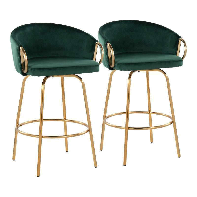 Set of 2 Claire Upholstered Counter Height Barstools - Lumisource