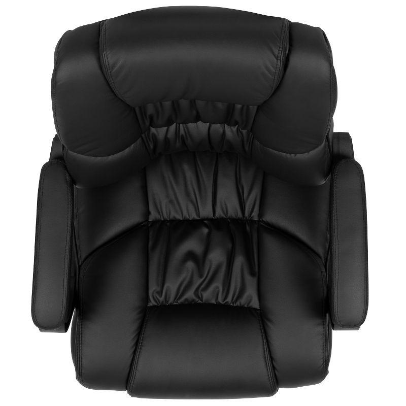 Ergonomic High-Back Black Leather Swivel Office Chair with 360° Swivel