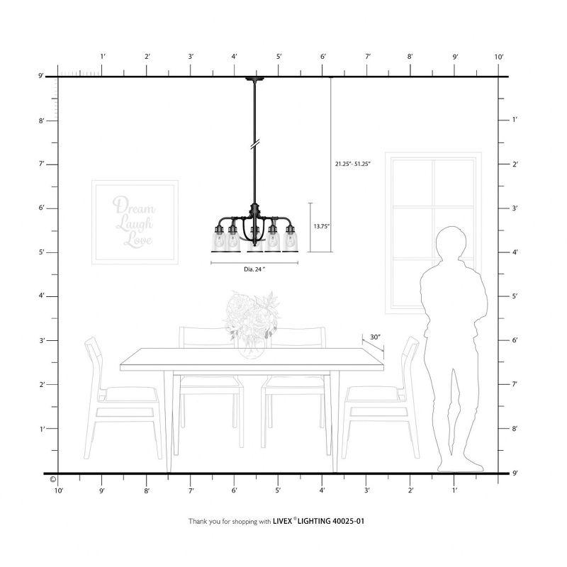 Livex Lighting Lawrenceville 5 - Light Chandelier in  Antique Brass