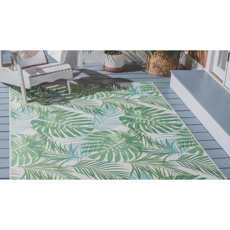 Barbados BAR592 Power Loomed Indoor/Outdoor Area Rug - Green/Teal - 6'6"x9'4" - Safavieh.