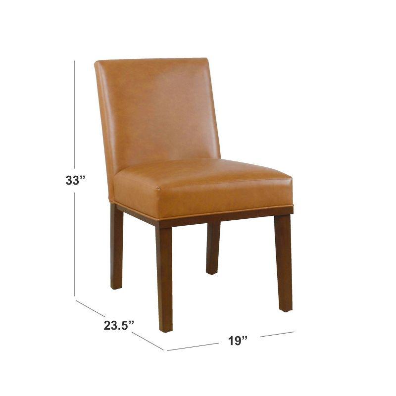 Kolbe Dining Chair Carmel Faux Leather - HomePop: Espresso Legs, PVC Upholstery, Spot Clean