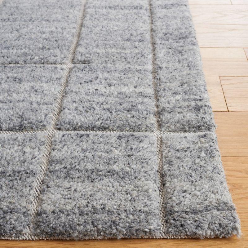 Elevated Elegance Gray Square Hand-Knotted Wool Area Rug - 6'x6'