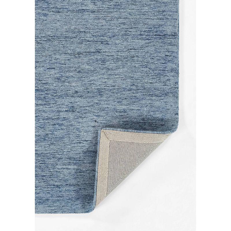 Momeni 2'3"x8' James Solid Handtufted Runner Rug Denim Blue: Wool, Low Pile, Indoor, Handmade, Cotton Backing