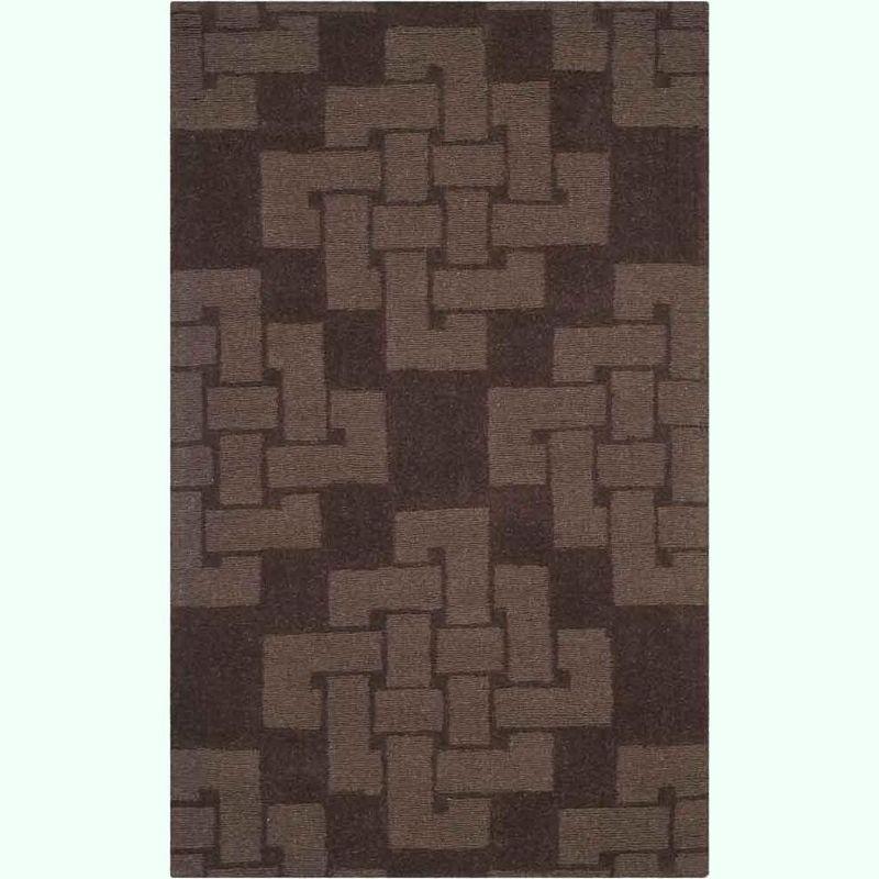 Handcrafted Chocolate Truffle Tufted Wool Rectangular Rug