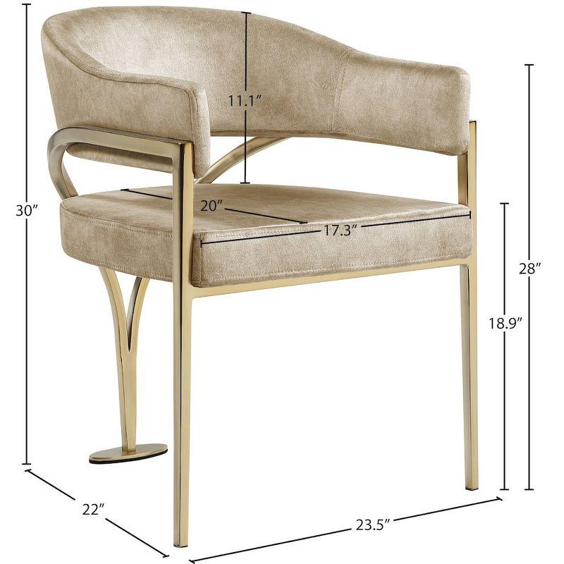 Meridian Furniture,Madelyn Beige Velvet Dining Chair, Set of 2
