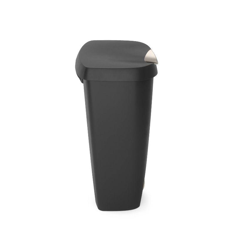 Umbra 13gal Brim Step Trash Can Black/Nickel: Kitchen Trash Can, 50 Quart, Indoor, Polypropylene, Spot Clean