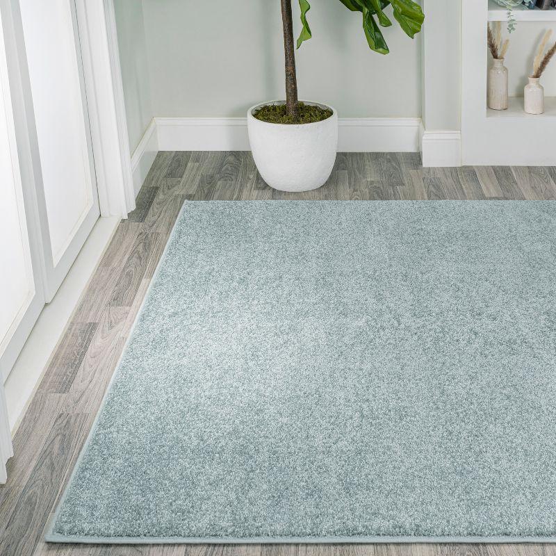 8'x10' Haze Solid Low-Pile, Light Blue - JONATHAN Y