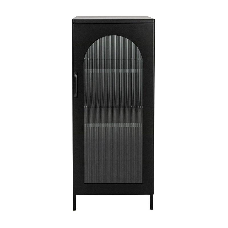 Storied Home Solstice Narrow Accent Cabinet with 2 Shelves Black