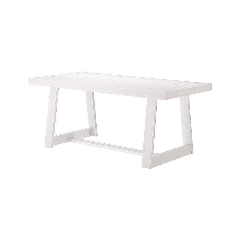 Farmhouse 72" White Wirebrush Solid Pine Dining Table