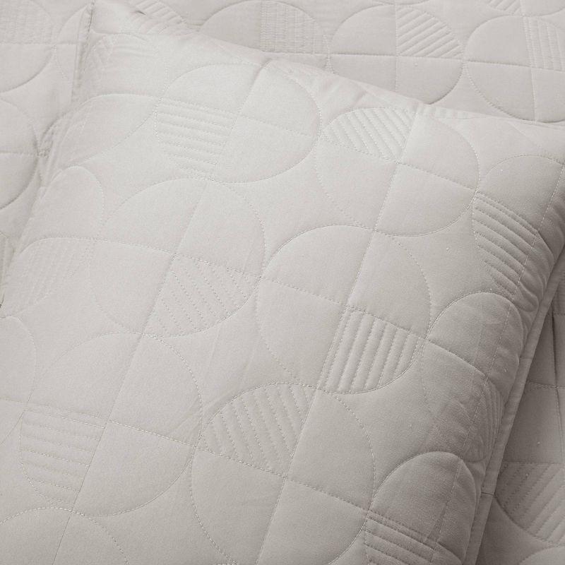 Gray King Cotton Reversible Quilt Set with Shams