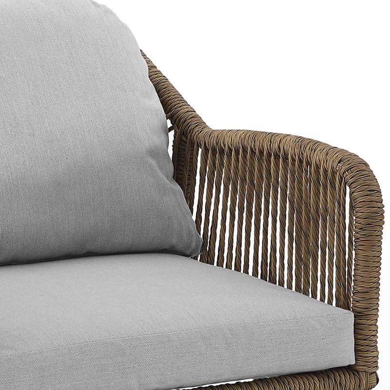 Haven 2pc Outdoor Wicker Armchair Set: Light Gray, Weather-Resistant Cushions - Crosley
