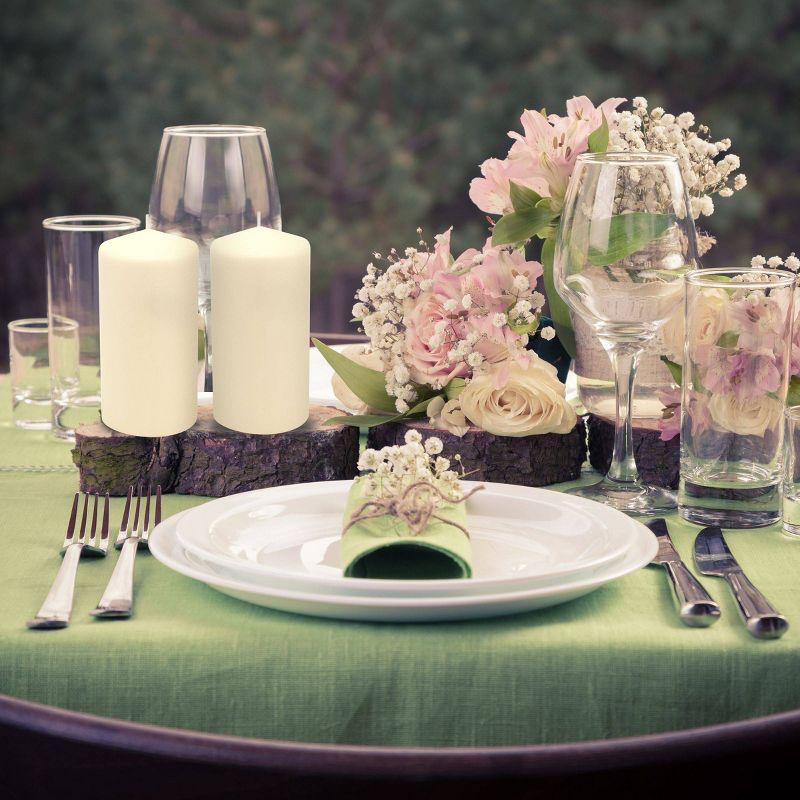 Stonebriar 3pk Tall 3'' x 6'' 65 Hour Long Burning Unscented Ivory Wax Pillar Candle