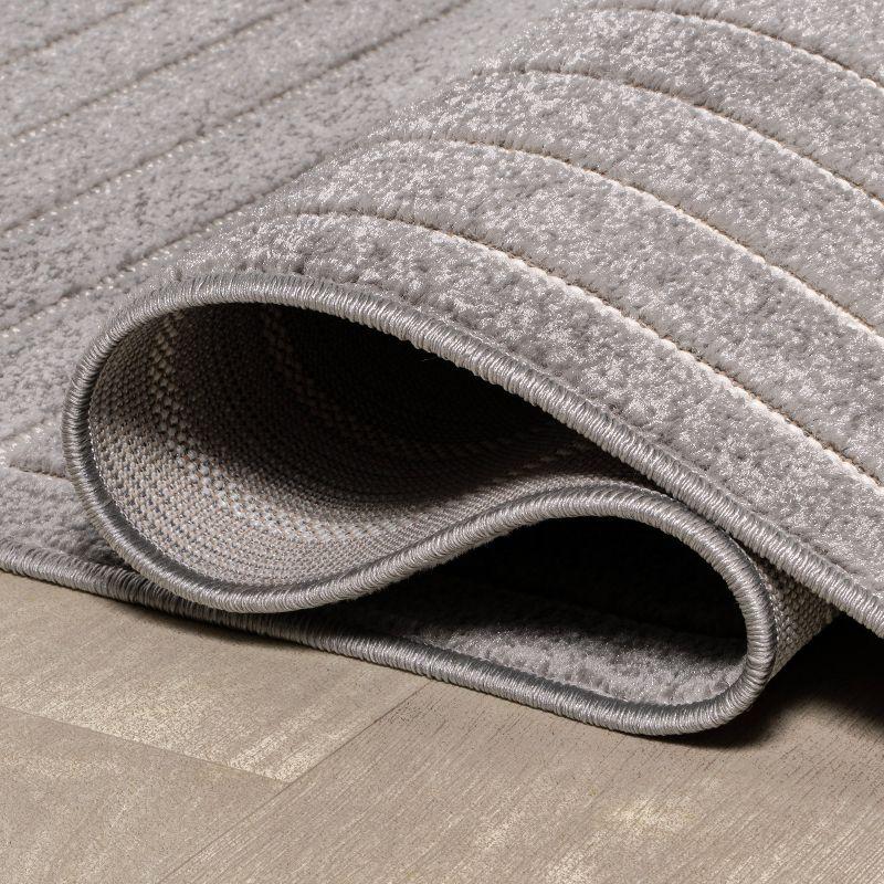 JONATHAN Y Odense High-Low Minimalist Angle Geometric Gray/Ivory 4 ft. x 6 ft. Indoor/Outdoor Area Rug