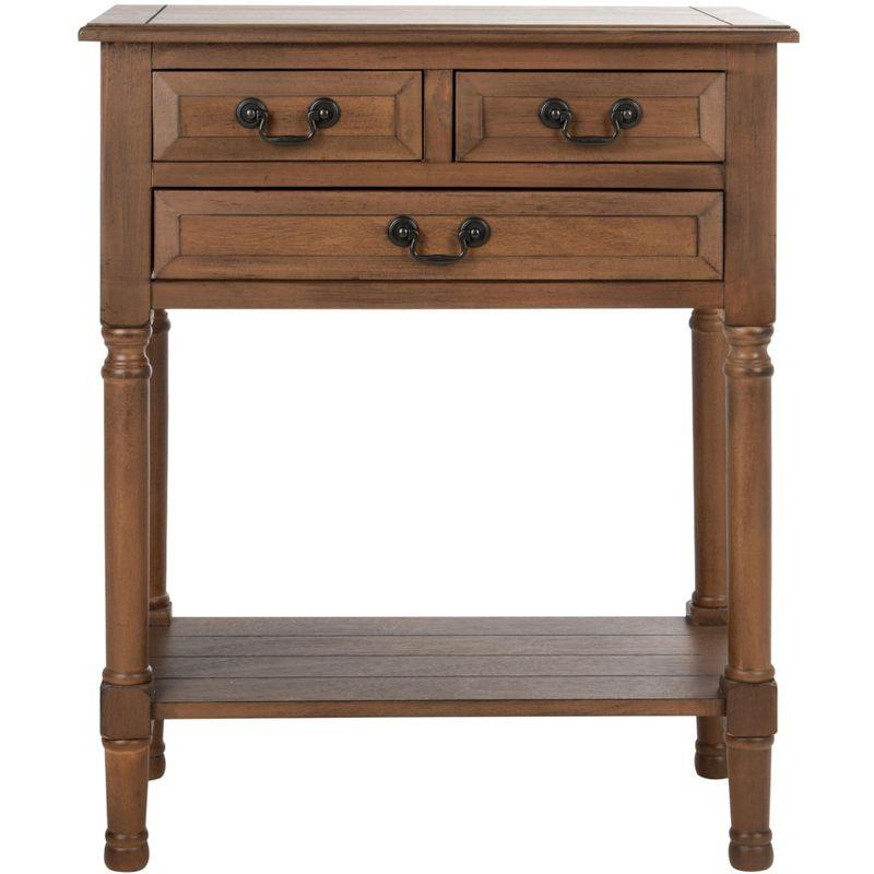 Primrose 3 Drawer Console Table - Brown - Safavieh