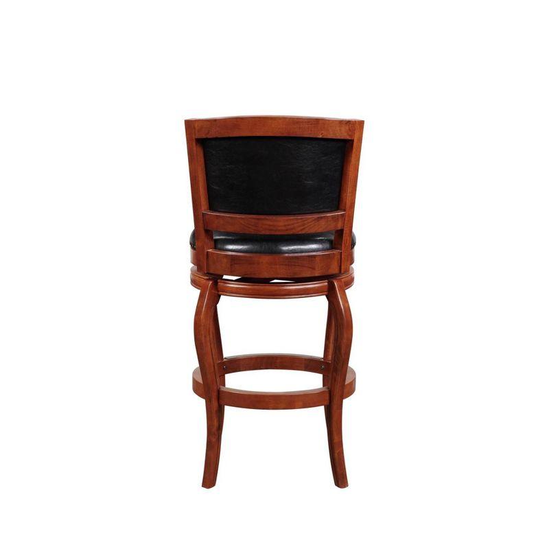29" Harris Memory Swivel Barstool Hardwood/Cherry - Boraam: Upholstered, Nailhead, 300lb Capacity
