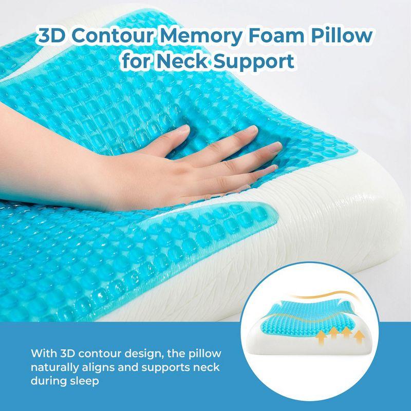 Peace Nest Cooling Gel-Infused Memory Foam Bed Pillow for Summer, Cool Touch for Hot Sleepers Single Pack