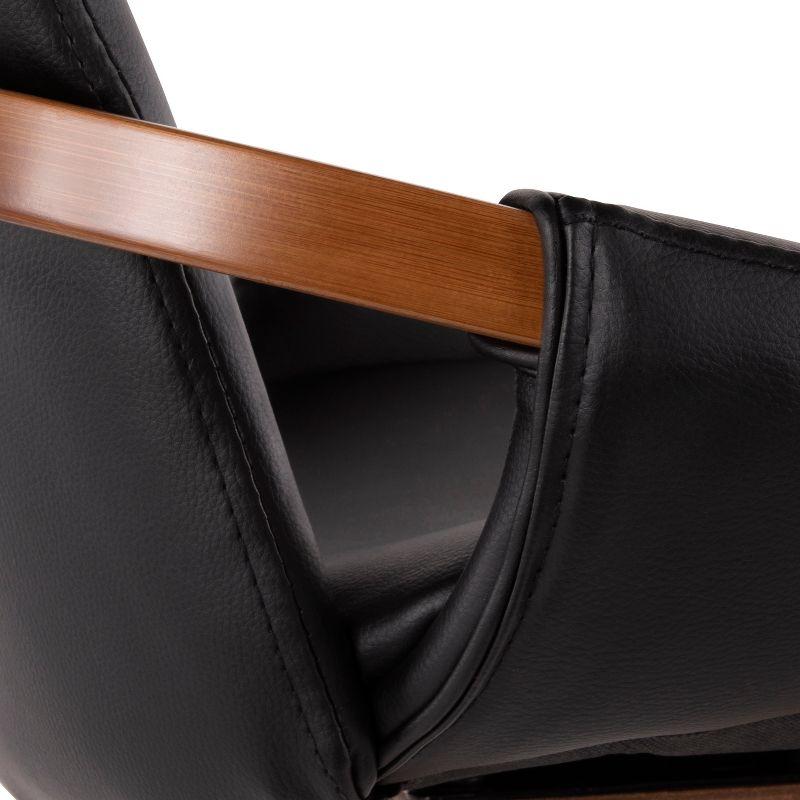 26" Cosmo Mid-Century Modern Counter Height Barstool Black - LumiSource: Upholstered, Wood Legs, 250lb Capacity