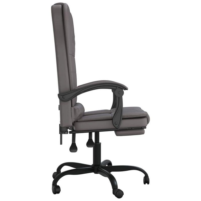 vidaXL Massage Reclining Office Chair Gray Faux Leather