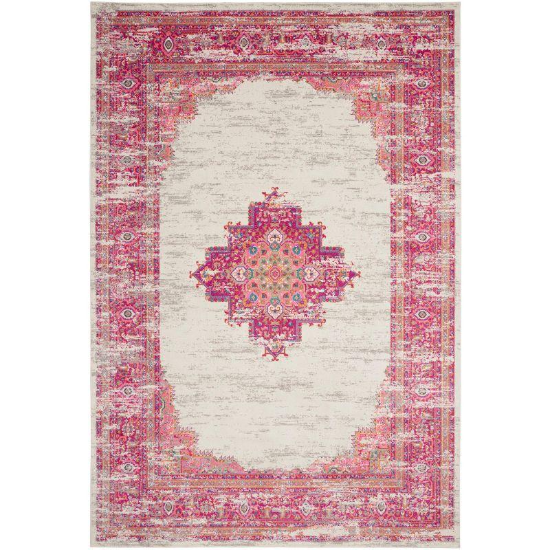 Nourison Passion 10' x 14' Ivory Fuchsia Bohemian Indoor Rug