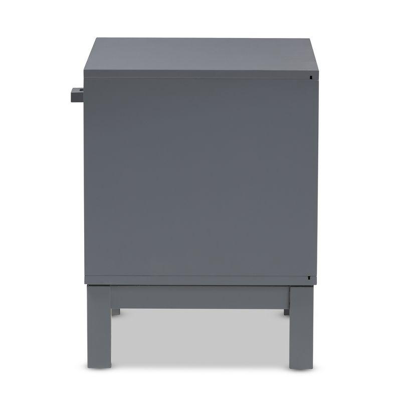 Deirdre Modern and Contemporary Wood 1 Drawer Nightstand Gray - Baxton Studio: Rubberwood, Engineered Frame, Open Shelf