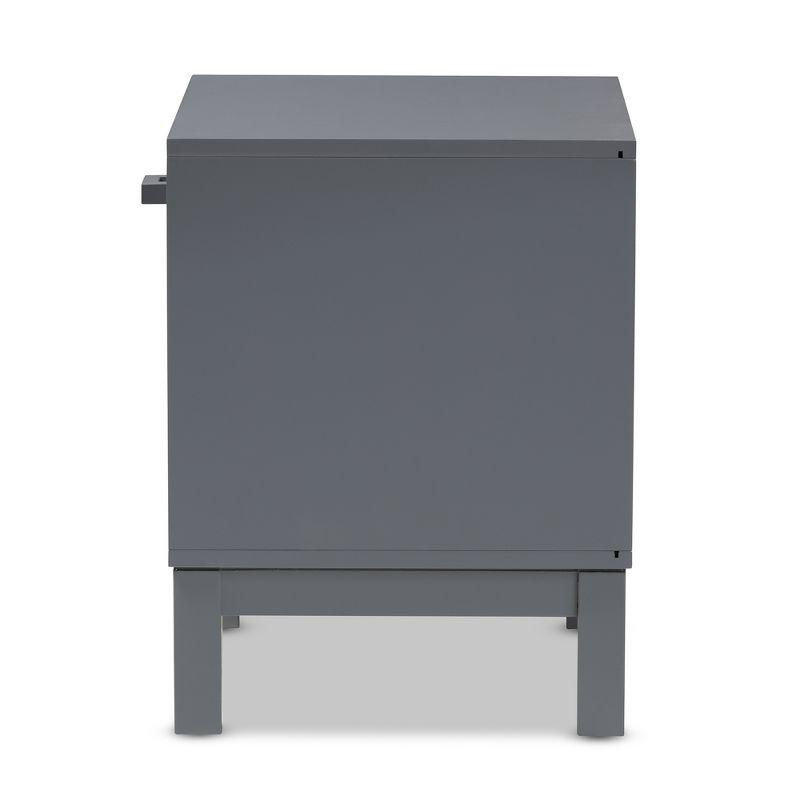 Deirdre Contemporary Grey Rubberwood 1-Drawer Nightstand