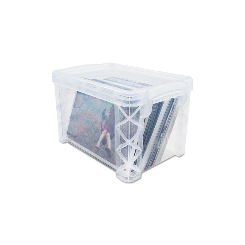 Advantus Super Stacker Storage Boxes, Holds 400 3 x 5 Cards, 6.25 x 3.88 x 3.5, Plastic, Clear