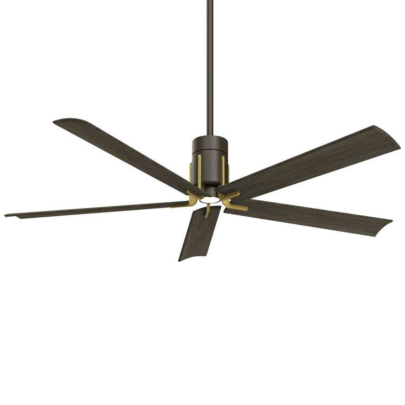 60" Urban Walnut Blades LED Ceiling Fan with Etched White Glass