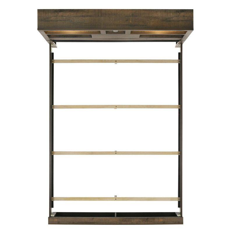 King Beckett Bookcase Panel Bed Walnut - Picket House Furnishings: Built-In Speakers, USB Port, Touch Lighting