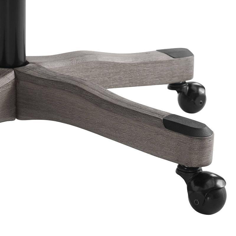 Della Traditional Tufted Wood Base Swivel Office Chair Gray - Linon