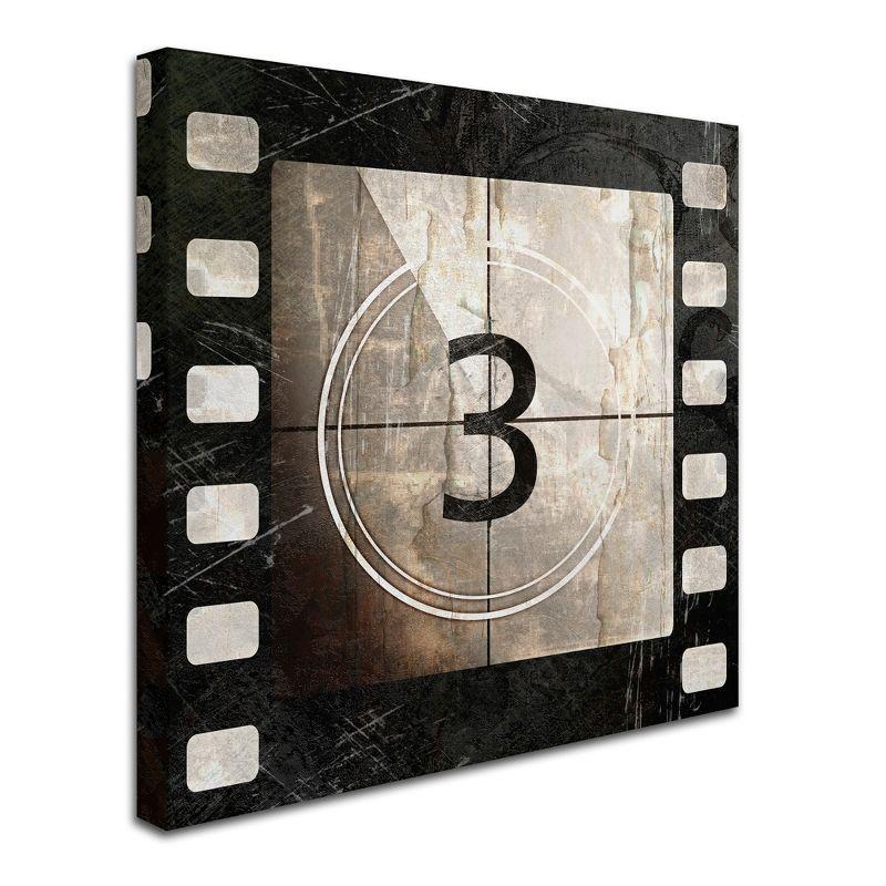 Vintage Countdown III 24"x24" Black and Beige Canvas Art