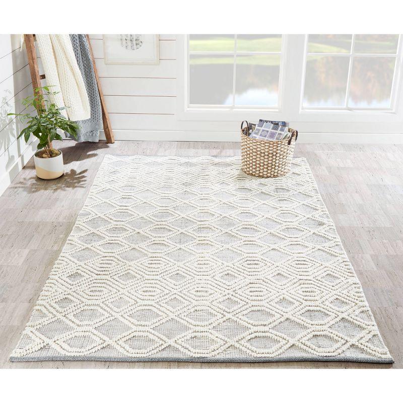 Momeni 2'x3' Hermosa Cara Accent Rug Gray: Modern Geometric Indoor Outdoor Medium Pile, Recycled PET