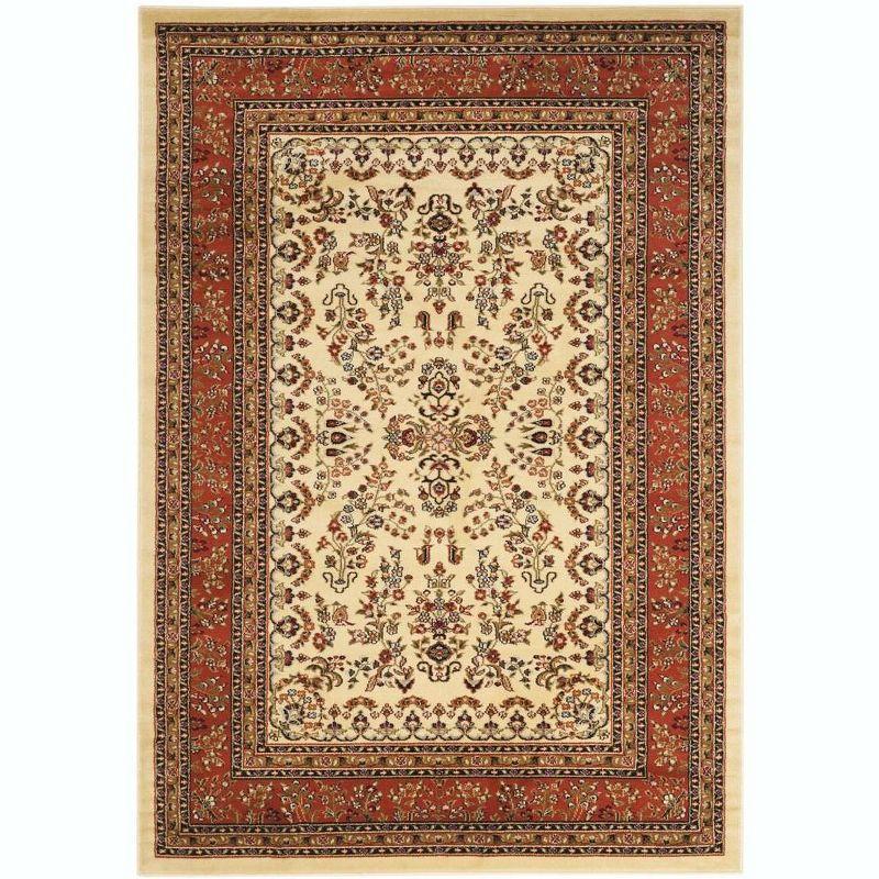 Lyndhurst Sarouk LNH331 Power Loomed Area Rug - Ivory/Rust - 8'x11' - Safavieh