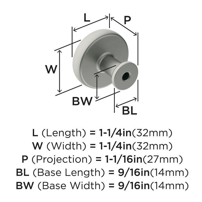 Brushed Nickel Round Cabinet Knob with Mounting Hardware