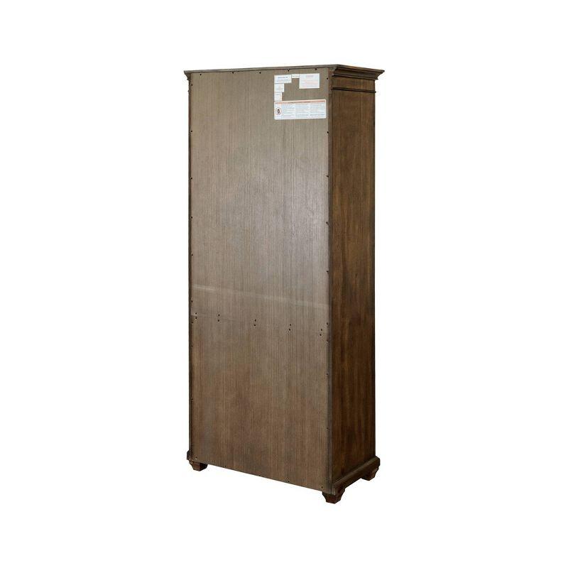 74" Porter Traditional Wood Open Bookcase Brown - Martin Furniture: Vintage Herringbone, No Assembly Required