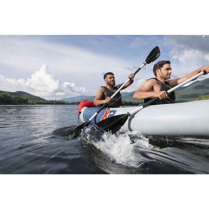 Bestway Hydro-Force Rapid X2 Inflatable 2 Person Kayak Outdoor Lake and River Water Sport Set with 2 Paddles, Hand Pump, and 2 Removable Fins