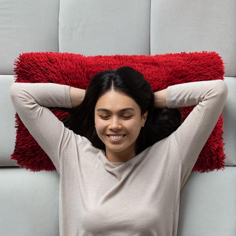 Cheer Collection Cheer Collection Shaggy Hair Decorative Throw Pillows (Set of 2)