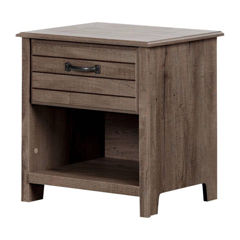 Fall Oak 1-Drawer Nightstand with Open Storage