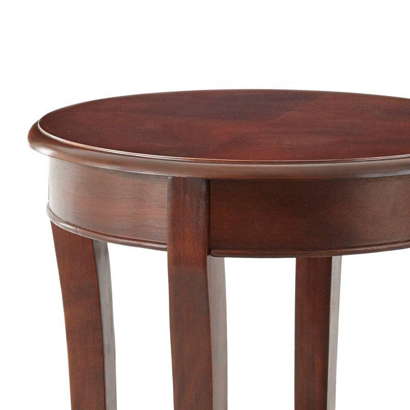 Troy Oval End Table Brown Cherry - Steve Silver Co.: Curved Legs, Wood Veneer, Fixed Shelf