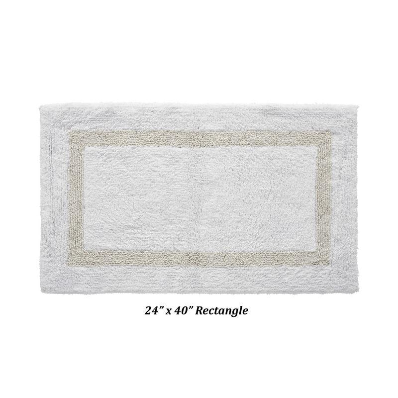 Better Trends Hotel 100% Cotton Tufted Two Tone Reversible Bath Rug 24" x 40" Rectangle - White/Ivory
