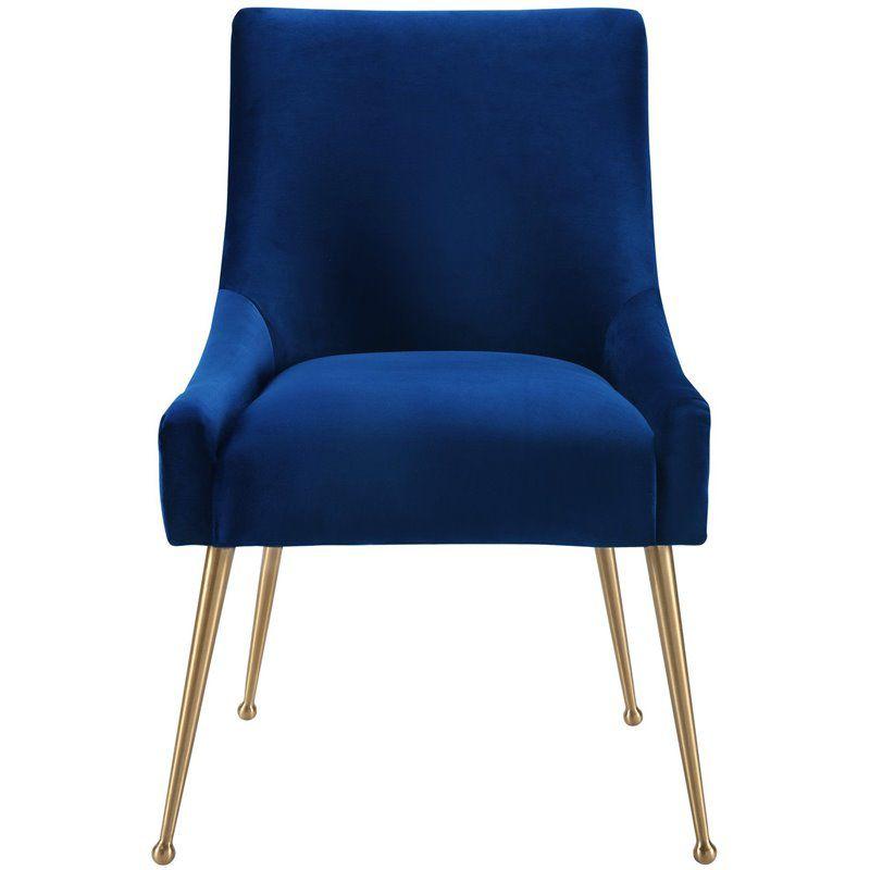 Beatrix 19'' H Velvet Upholstered Metal Parsons Chair