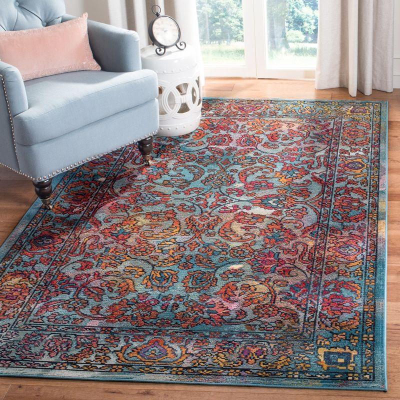 Crystal CRS515 Power Loomed Area Rug - Light Blue/Orange - 5'x8' - Safavieh.