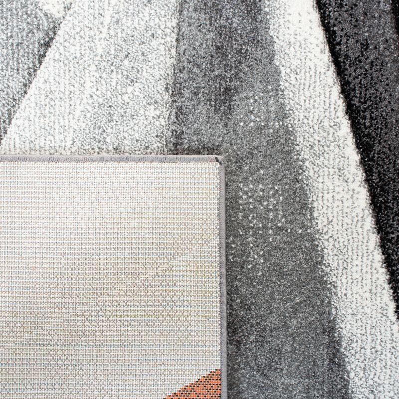 Hollywood HLW710 Machine Made Area Rug - 9'x12' - Grey/Orange - Safavieh