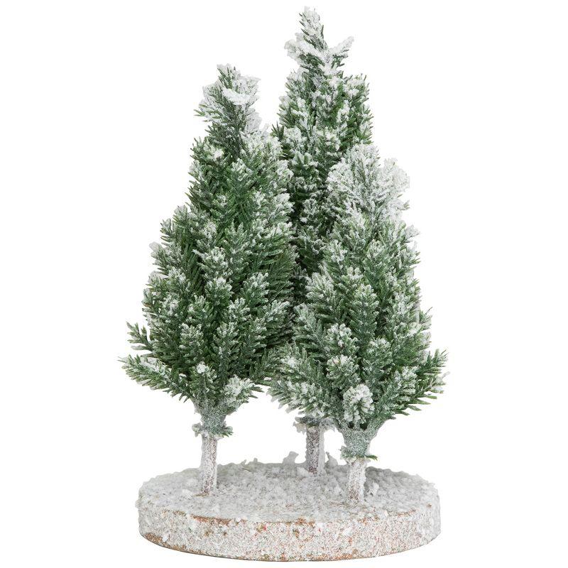 Northlight Seasonal Frosted Trio Of Pine Trees Christmas Decoration - 8" - Unlit