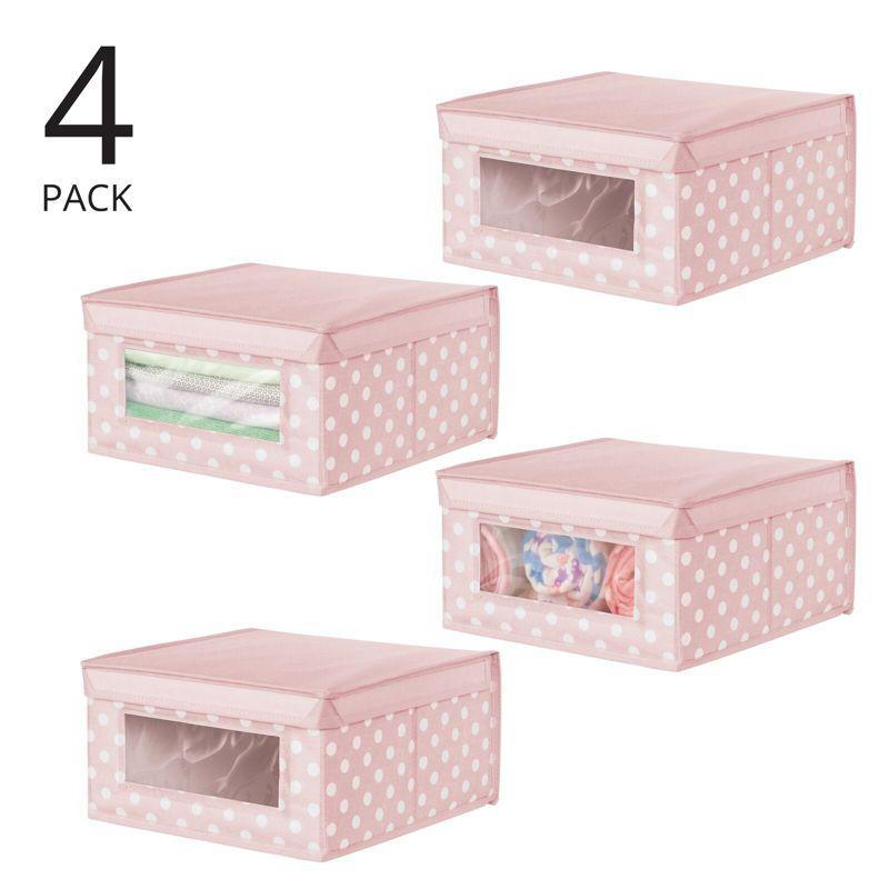 mDesign Medium Fabric Nursery Box with Lid/Window