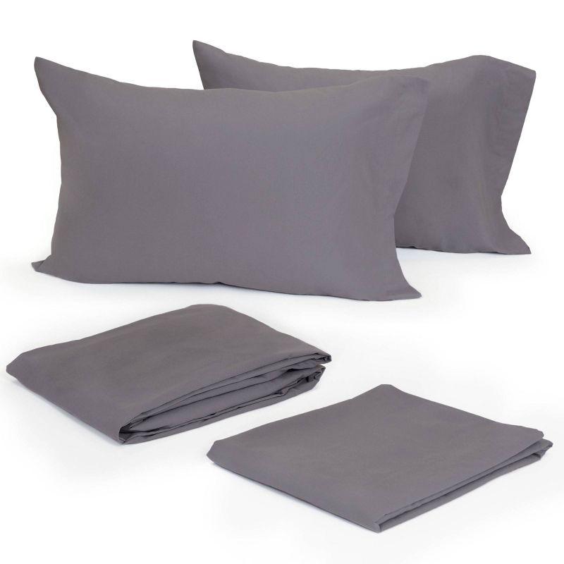 Full 300 Thread Count Solid Sheet Set Graphite - Modern Living